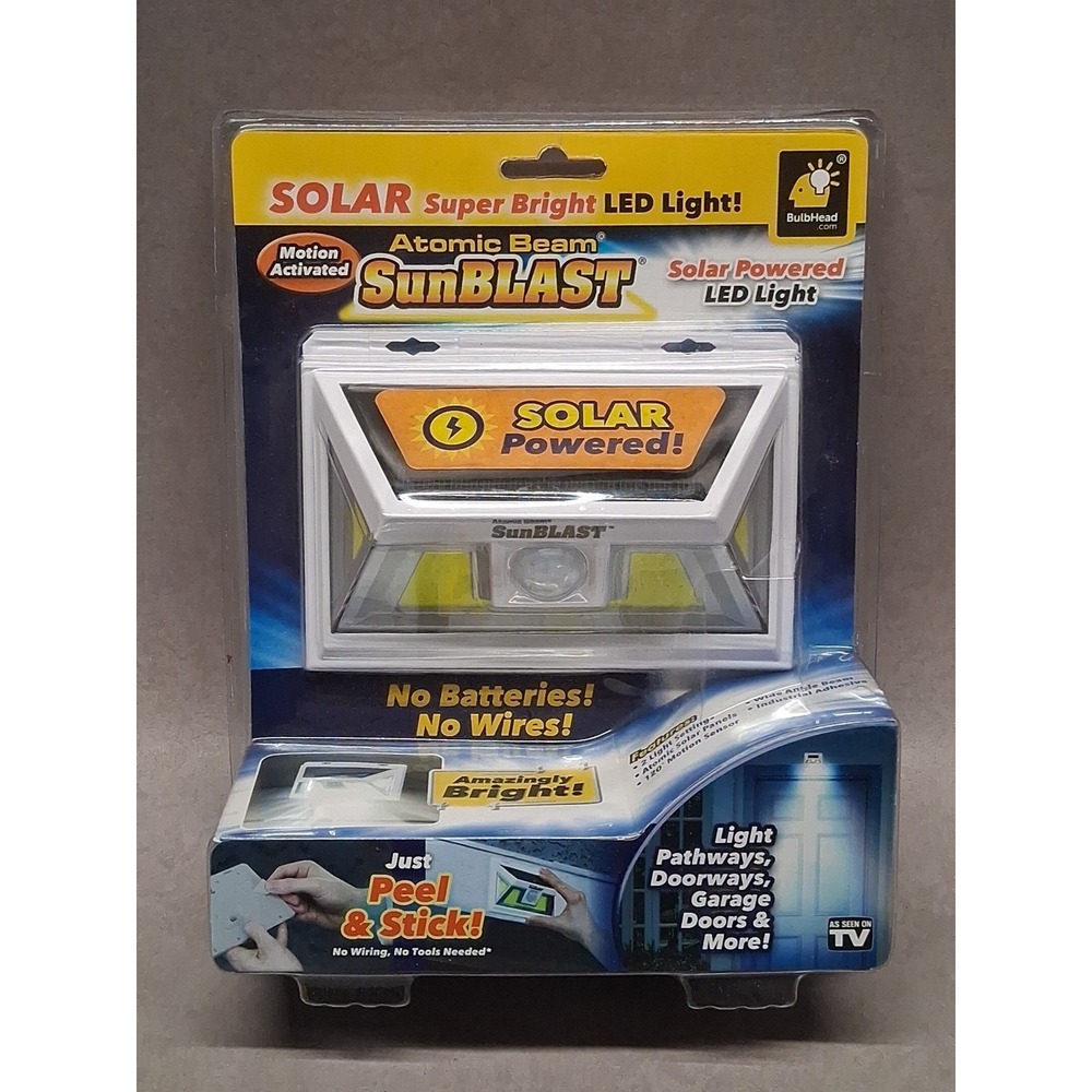 Atomic Beam SunBlast Motion Activated Solar Powered LED Light by BulbHead NEW